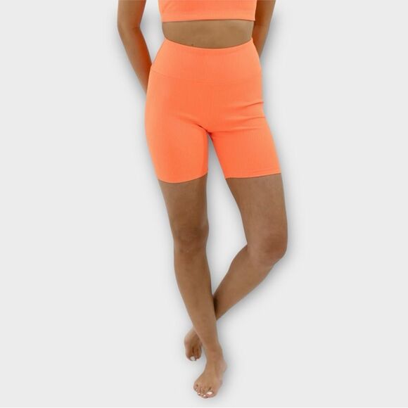 Year of Ours Ribbed High Bike Short in Tangerine Women’s Size XS NWT - Picture 6 of 6